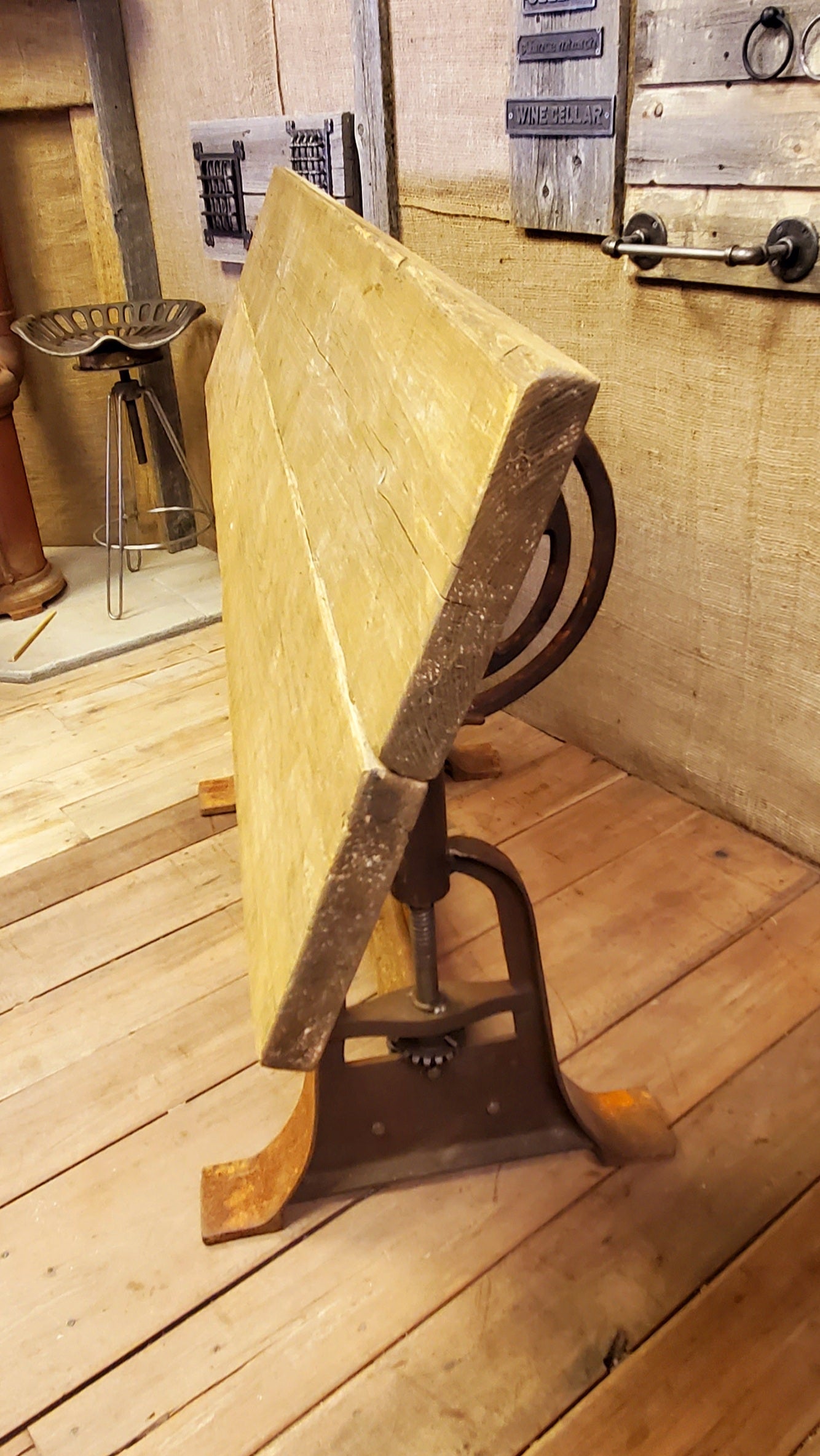 Draughtsman Table - Vintage Industrial, Antique Iron (No Top) - Spearhead Collection - Benches & Tables - Furniture, Re-claimed Wood