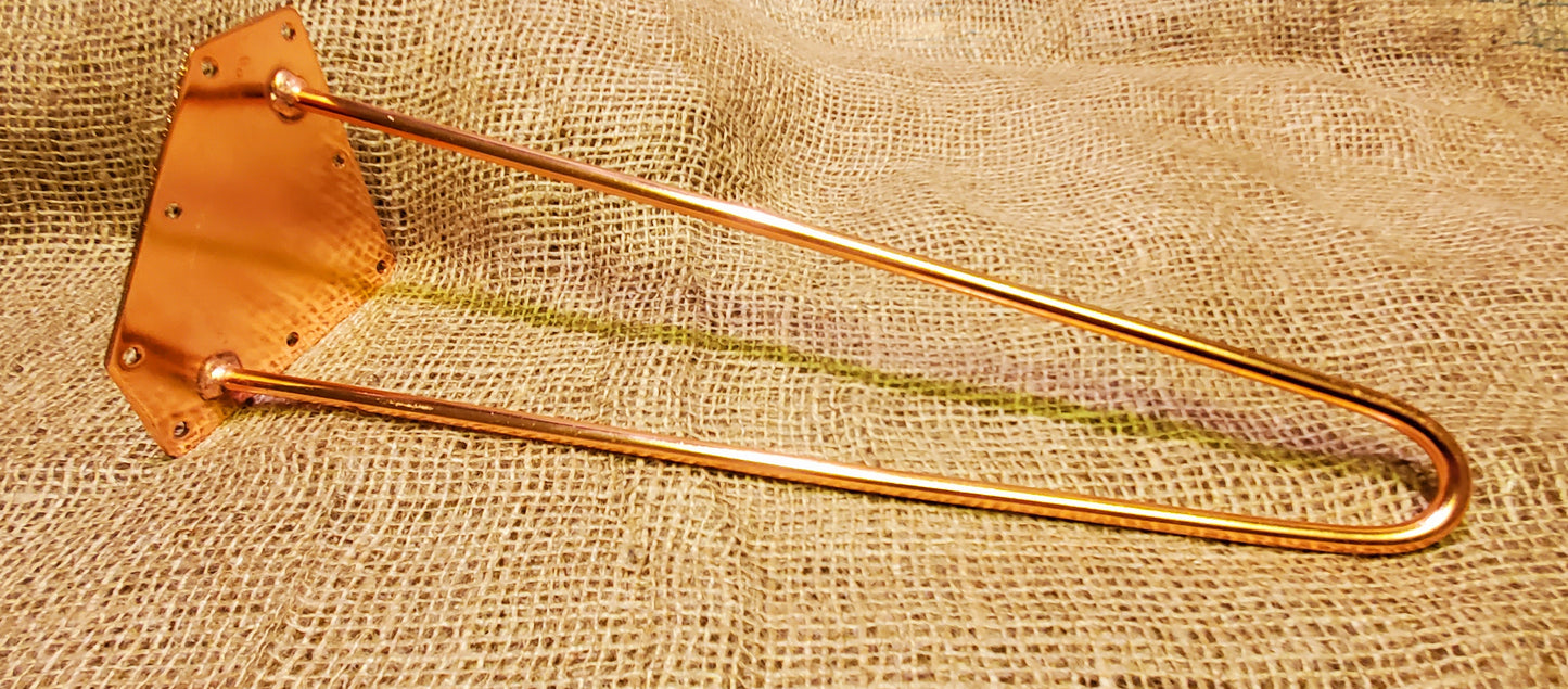 Hairpin Leg 16" Copper 3 prong - Spearhead Collection - Hairpin Legs - Copper, Hairpin Legs, Home Decor
