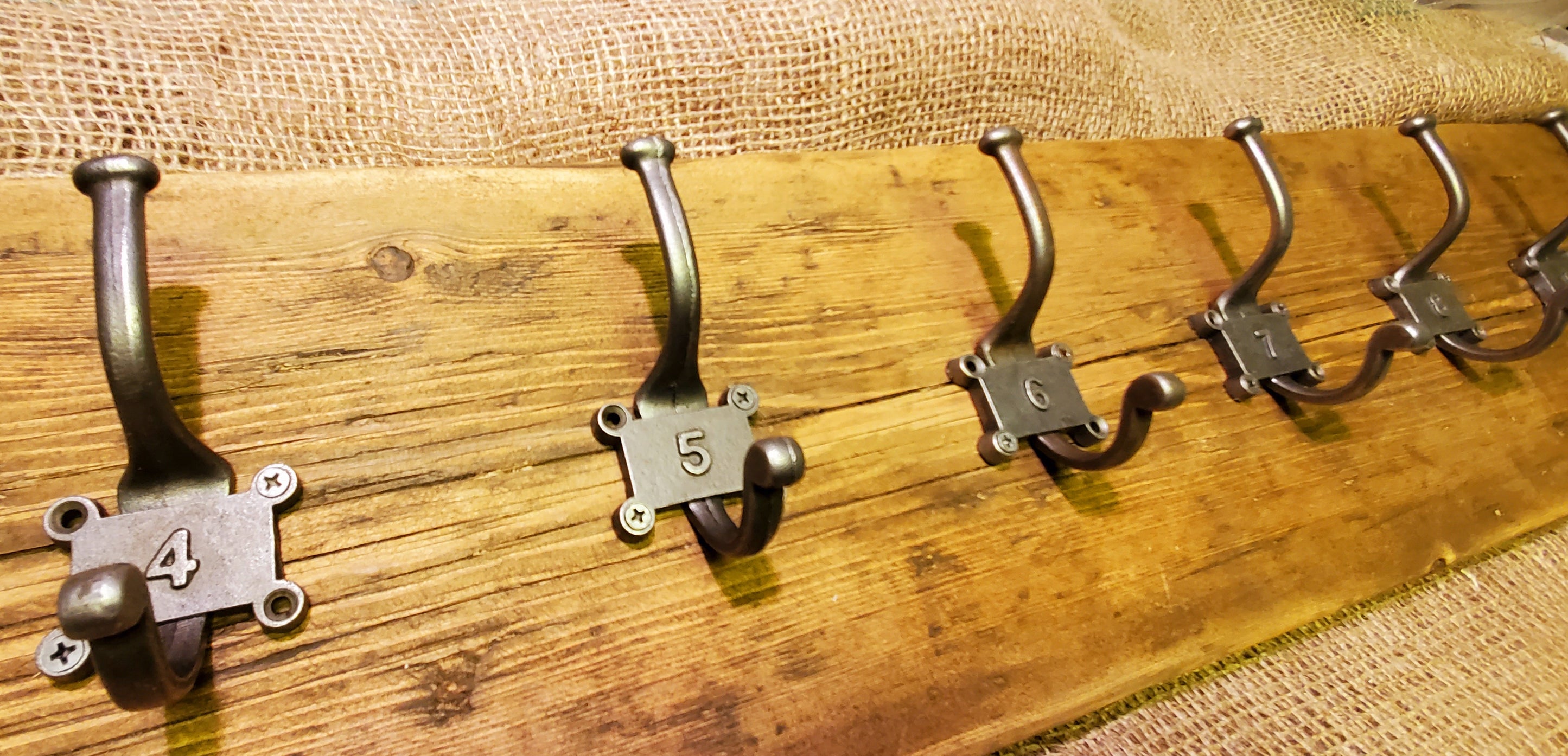 Retro Vintage Numbered 1 10 Hat & Coat Hook Set Spearhead & Company