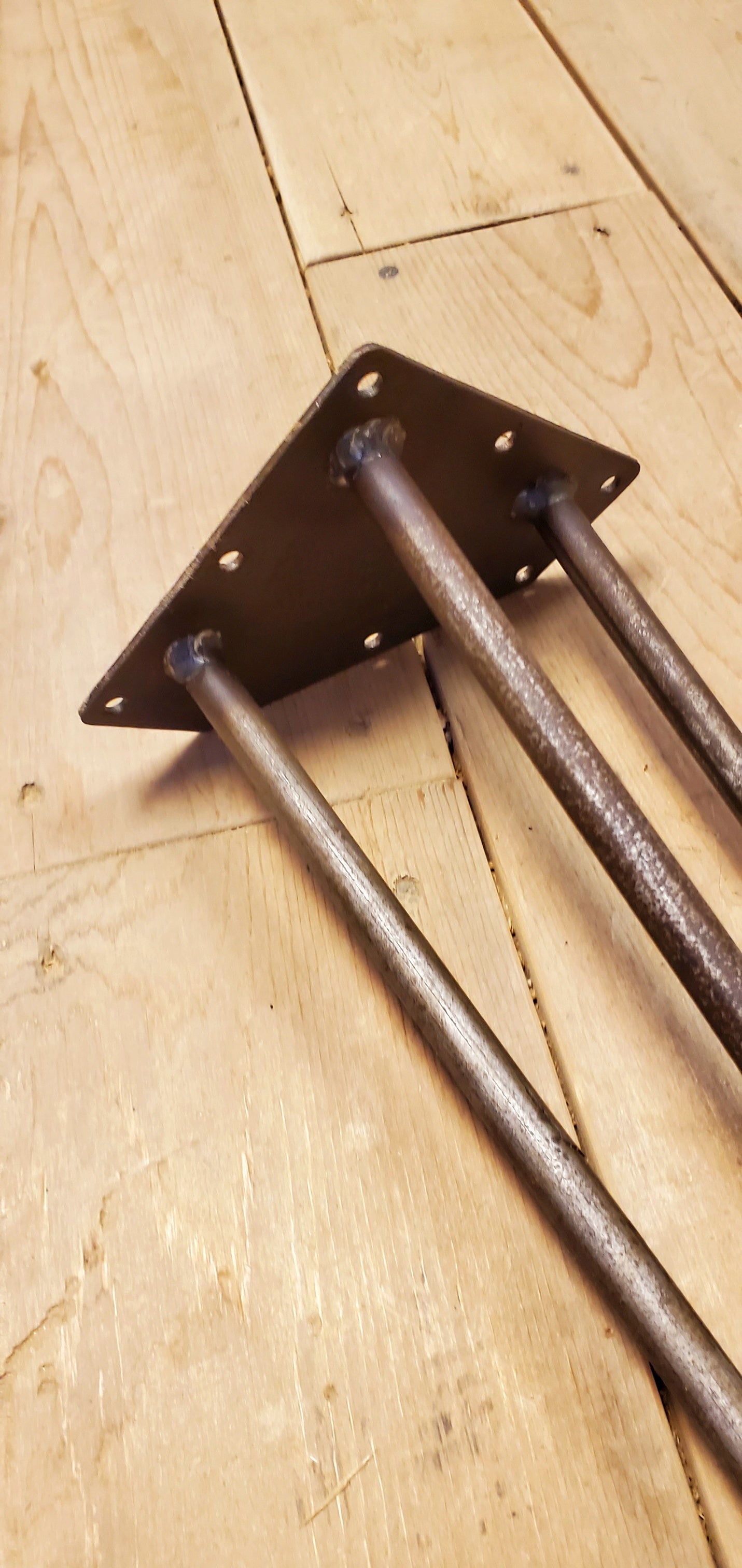 Hairpin Leg 16"  Very Heavy Duty Antique Iron 3 prong - Spearhead Collection - Hairpin Legs - Hairpin Legs, Hardware, Home Decor, Industrial, Millwork Hardware