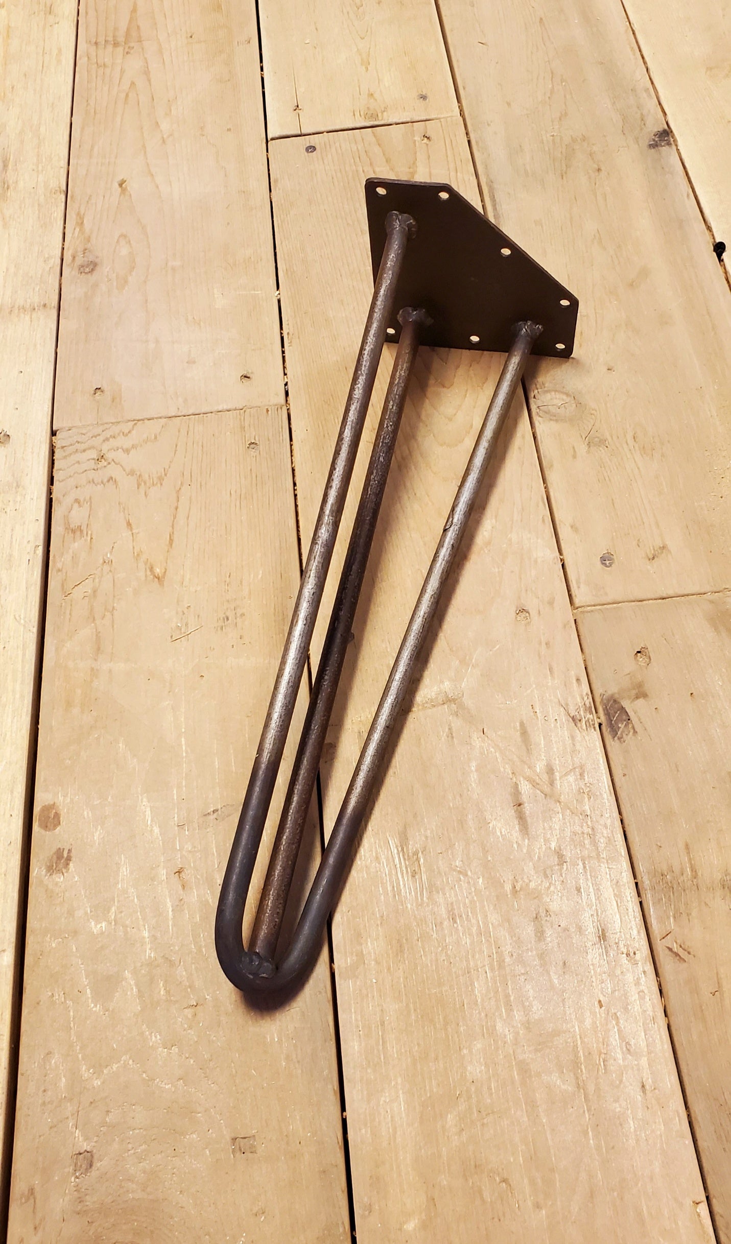 Hairpin Leg 16"  Very Heavy Duty Antique Iron 3 prong - Spearhead Collection - Hairpin Legs - Hairpin Legs, Hardware, Home Decor, Industrial, Millwork Hardware