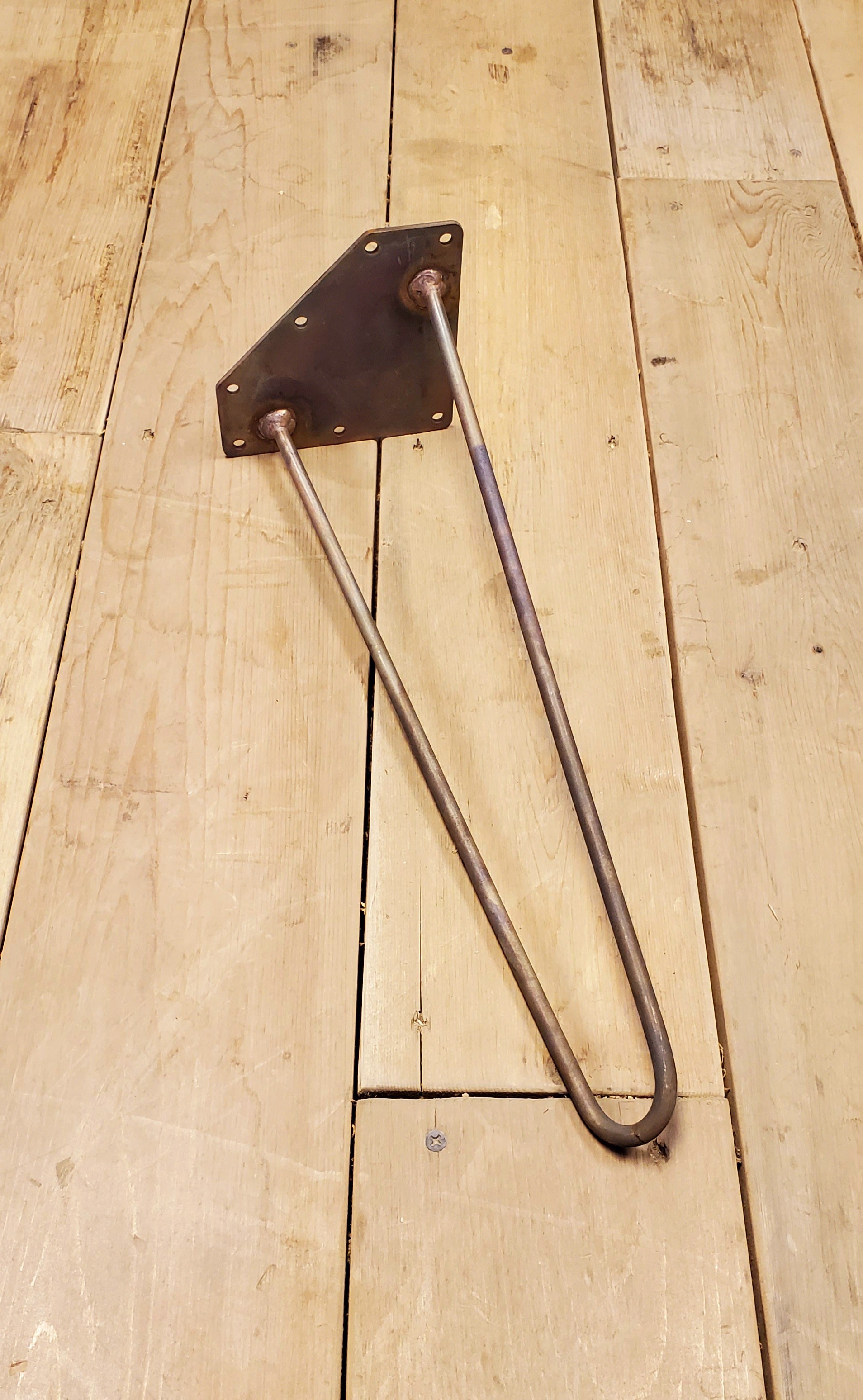 Hairpin Leg 14" Antique Copper 2 prong - Spearhead Collection - Hairpin Legs - Copper, hairpin legs