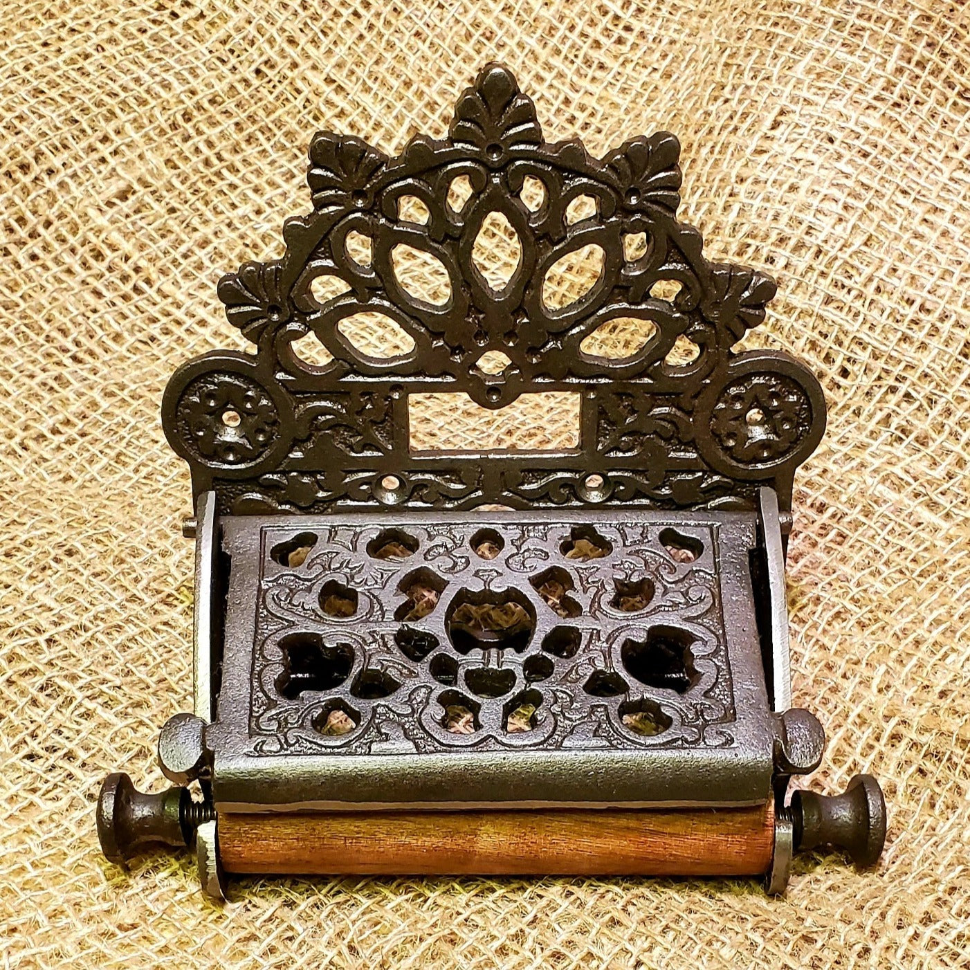 Victorian with Lid Antique Iron - Toilet Paper Holder - Spearhead Collection - Toilet Paper Holders - Bathroom Decor, Home Decor, Interior Decor, Toilet Paper Holders, Victorian