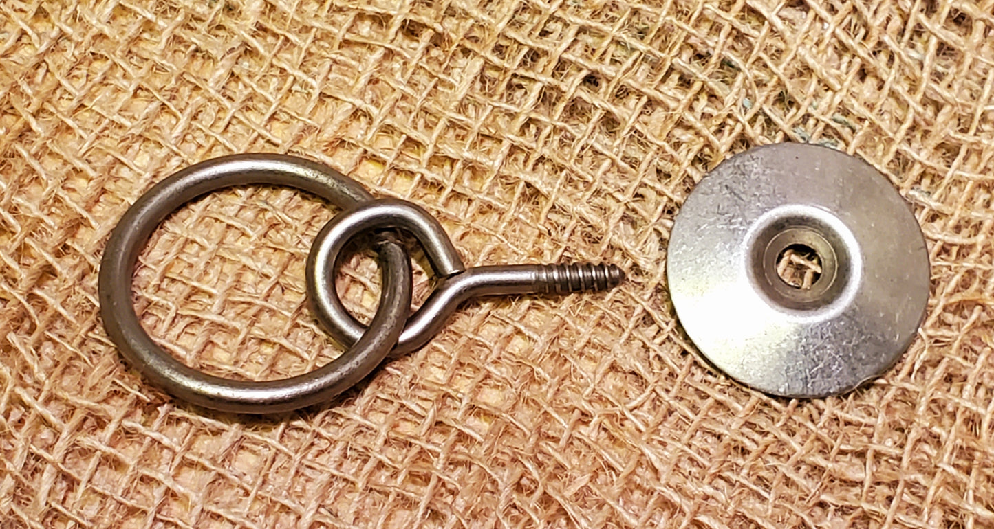 Screw-In Ring Pull Handle with Backplate 2" Antique Iron - Spearhead Collection - Rails & Rings - Hardware, Lifting Handles, Pull Handles, Rails & Rings