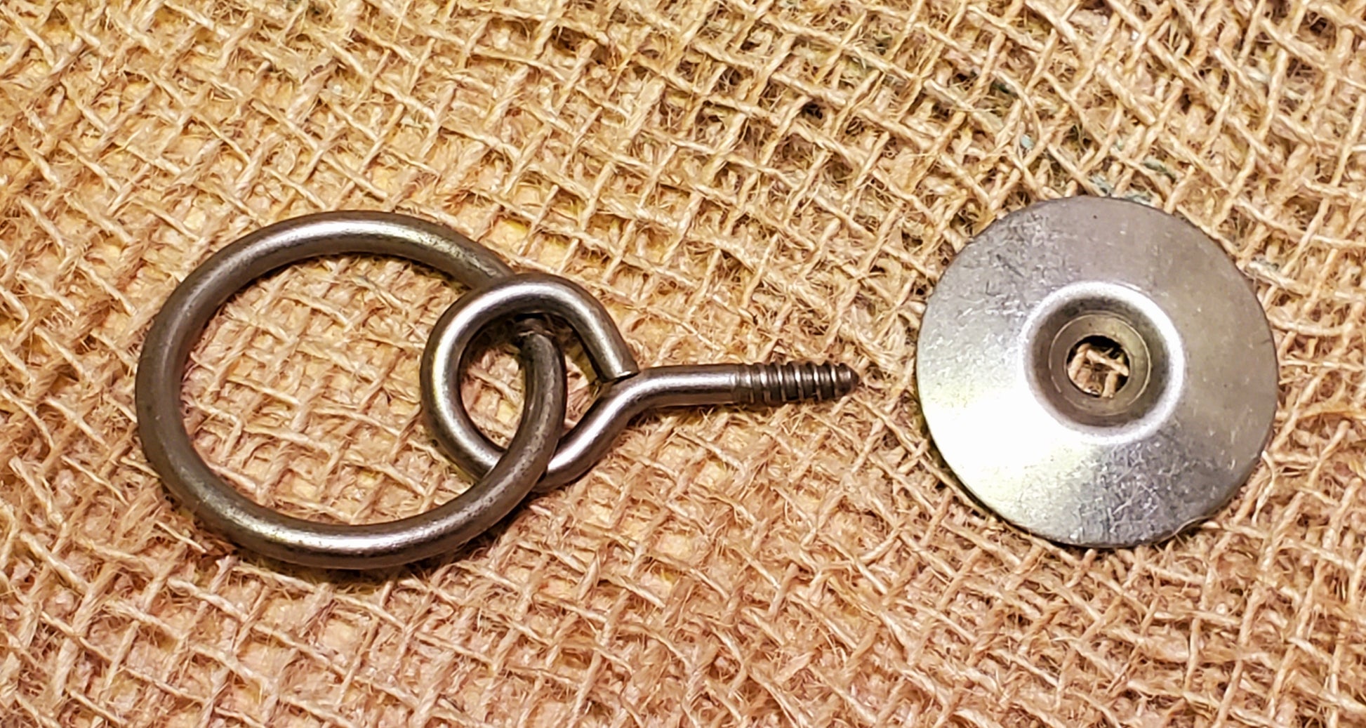Screw-In Ring Pull Handle with Backplate 2" Antique Iron - Spearhead Collection - Rails & Rings - Hardware, Lifting Handles, Pull Handles, Rails & Rings