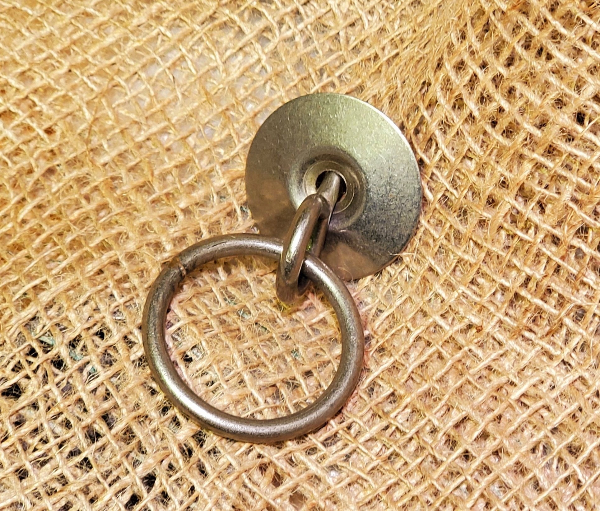 Screw-In Ring Pull Handle with Backplate 2" Antique Iron - Spearhead Collection - Rails & Rings - Hardware, Lifting Handles, Pull Handles, Rails & Rings