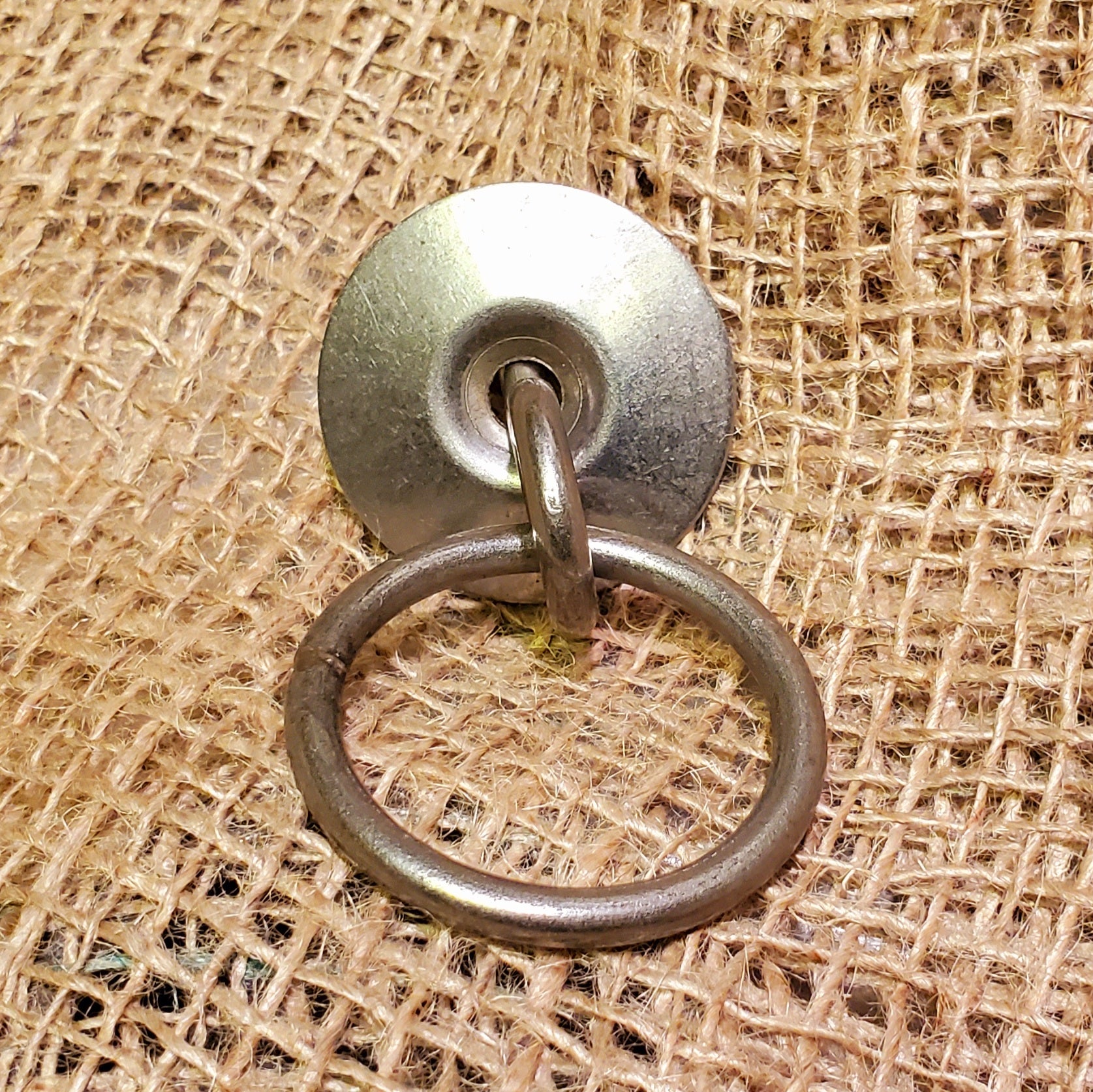 Screw-In Ring Pull Handle with Backplate 2" Antique Iron - Spearhead Collection - Rails & Rings - Hardware, Lifting Handles, Pull Handles, Rails & Rings