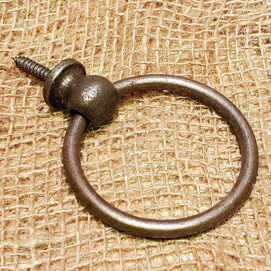Screw-In Ring Pull Handle 3" Antique Iron - Spearhead Collection - Drop & Lifting Handles - Hardware, Lifting Handles, Pull Handles, Rails & Rings
