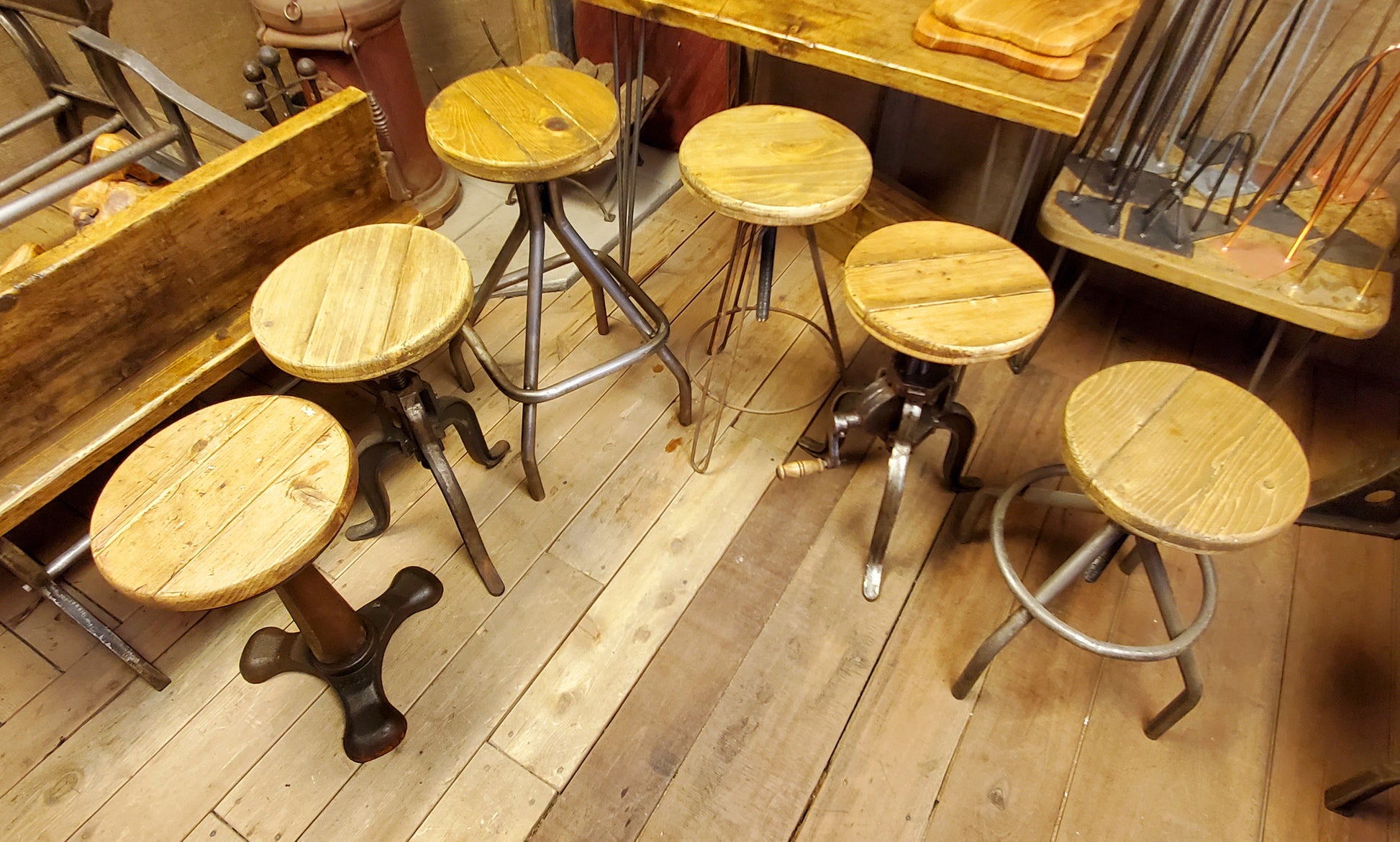 The 'Jameson' - Vintage Cast Iron Swivel Stool (No Top) - Spearhead Collection - Stools - Seating