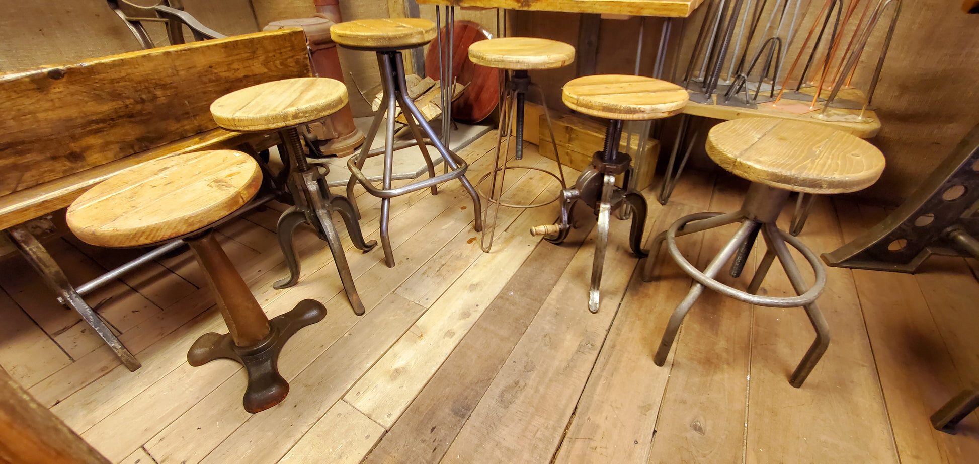 The 'Jameson' - Vintage Cast Iron Swivel Stool (No Top) - Spearhead Collection - Stools - Seating