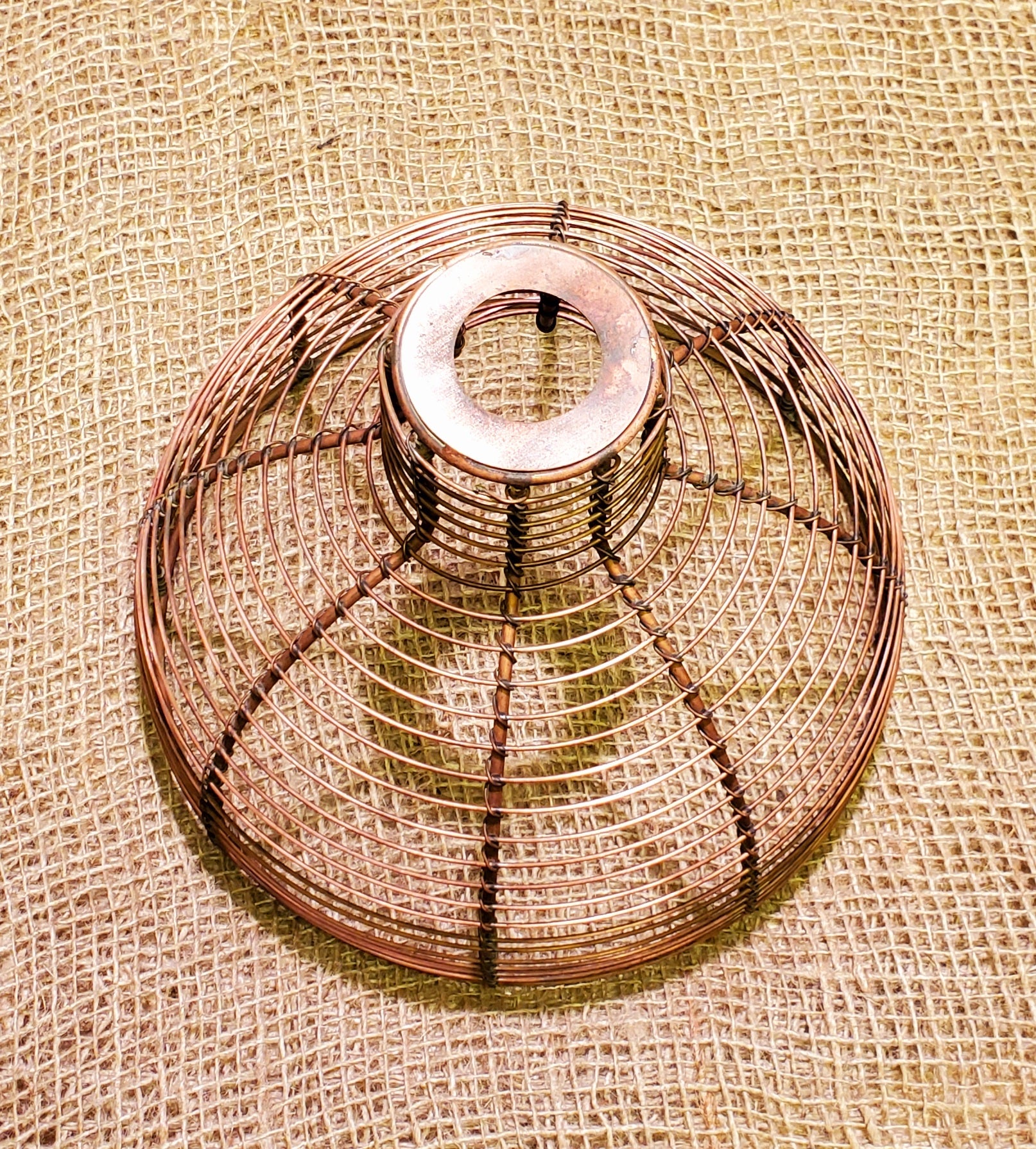 Bell Cage - 8" Antique Copper Wire Light Shade - Spearhead Collection - Lighting - Country Farmhouse, Interior Decor, Victorian