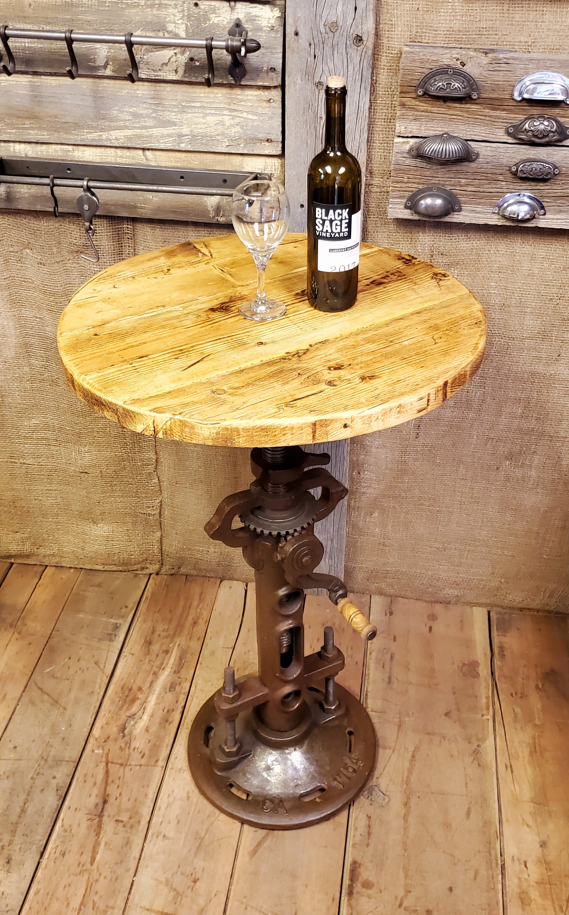The GIN Industrial Pedestal Table - Spearhead Collection - Benches & Tables - Benches Stools & Tables, Country Farmhouse, Home Decor, Industrial, industrial base, Industrial hardware, Side Ta