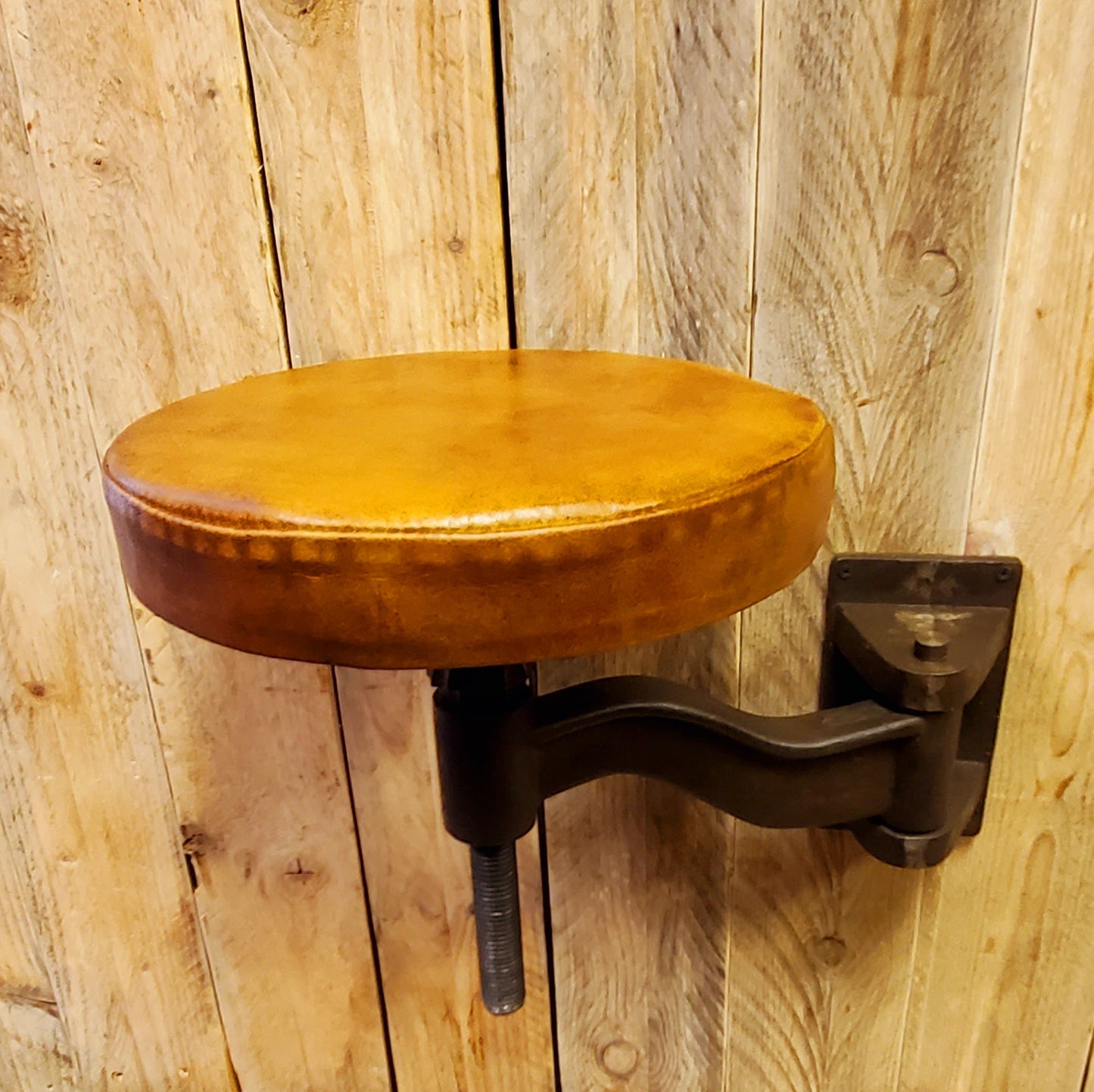 The Darius - Wall Mounted Swinging Seat Bracket with Leather Top