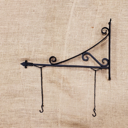 Pub Style Hanging Bracket with Chains 24" - Hand Forged