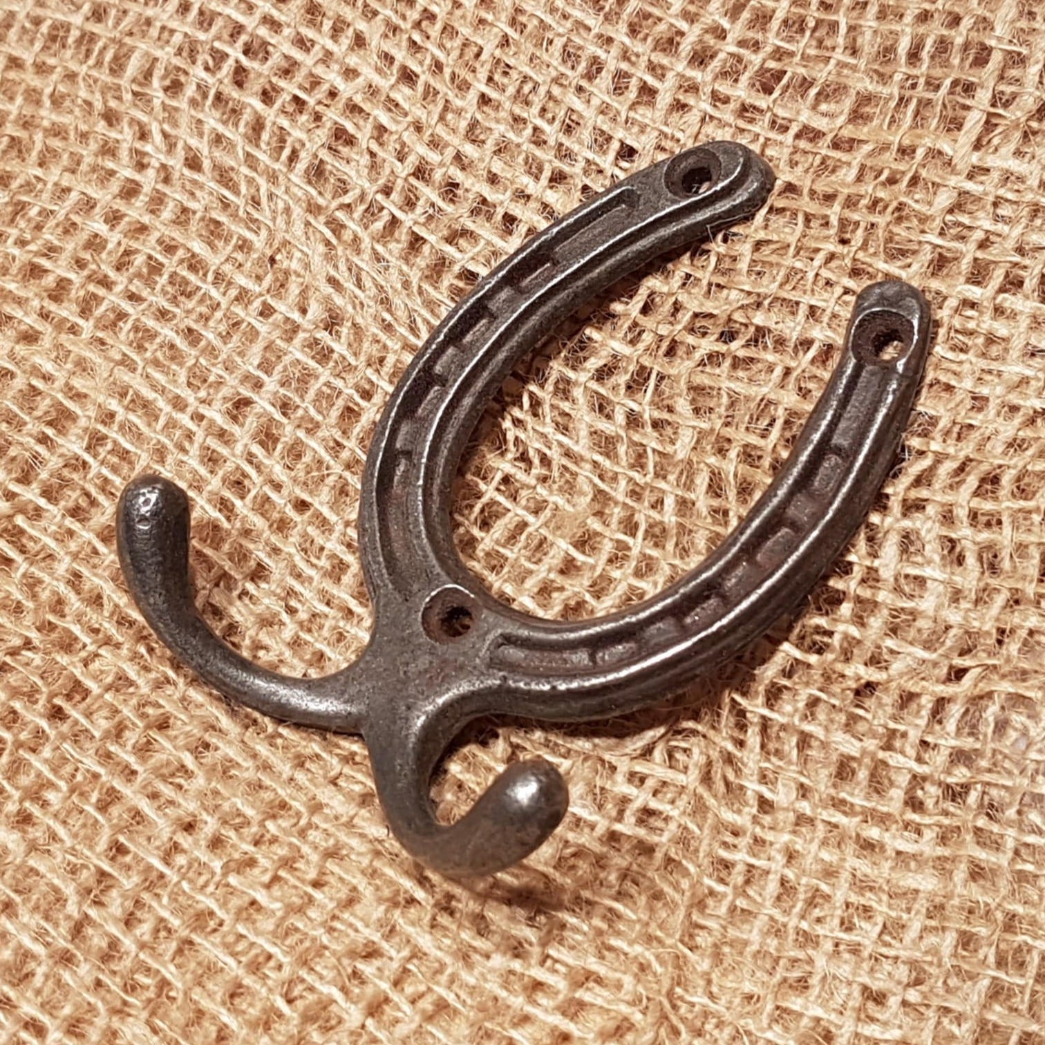 Double Robe Horseshoe Hook - 3" - Spearhead Collection - Double Robe Hooks - Double Hooks, Hardware, Hooks, Horse Shoe Design
