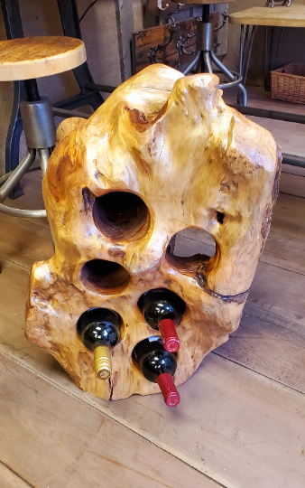 Reclaimed Wood Wine Bottle Holder 6 bottles