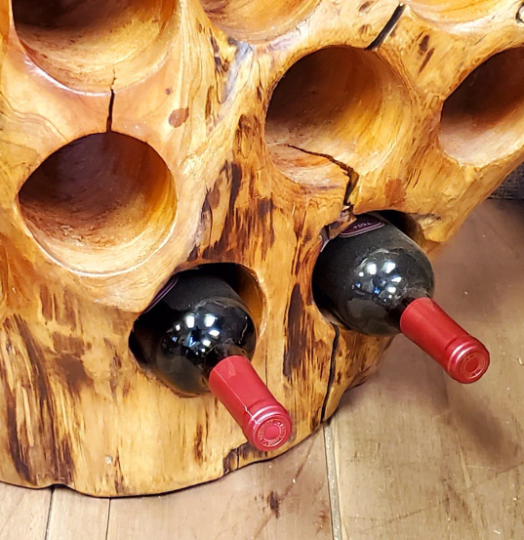 Reclaimed Wood Wine Bottle Holder 6 bottles