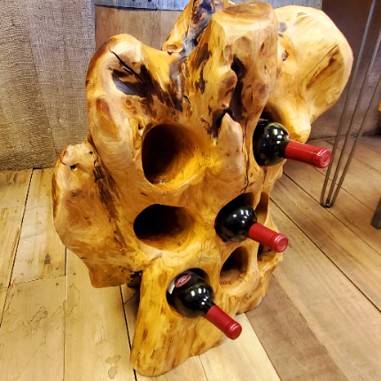 Reclaimed Wood Wine Bottle Holder 6 bottles