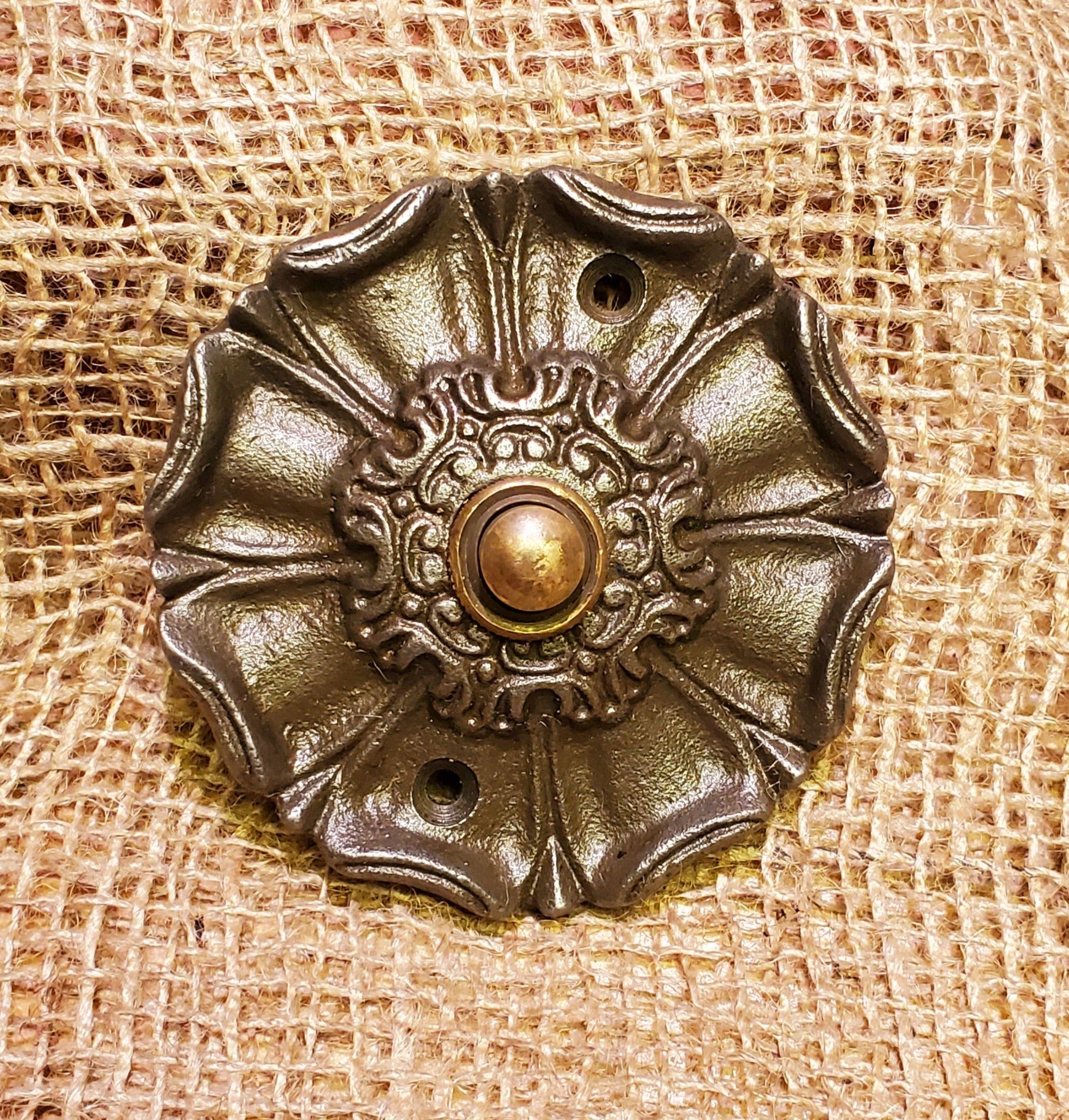 Door Bell Push - Eppleworth Antique Iron - Spearhead Collection - Door & Gate Entryway Hardware - Door Bells, Entryway Hardware, Exterior Decor