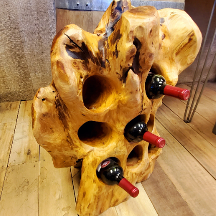 Reclaimed Wood Wine Bottle Holder - 8 bottles