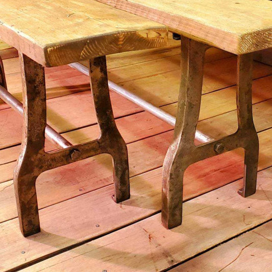 Abbot  - 48" Antique Iron Bench Metal Components Only - (No Top) - Spearhead Collection - Benches & Tables - Benches Stools & Tables
