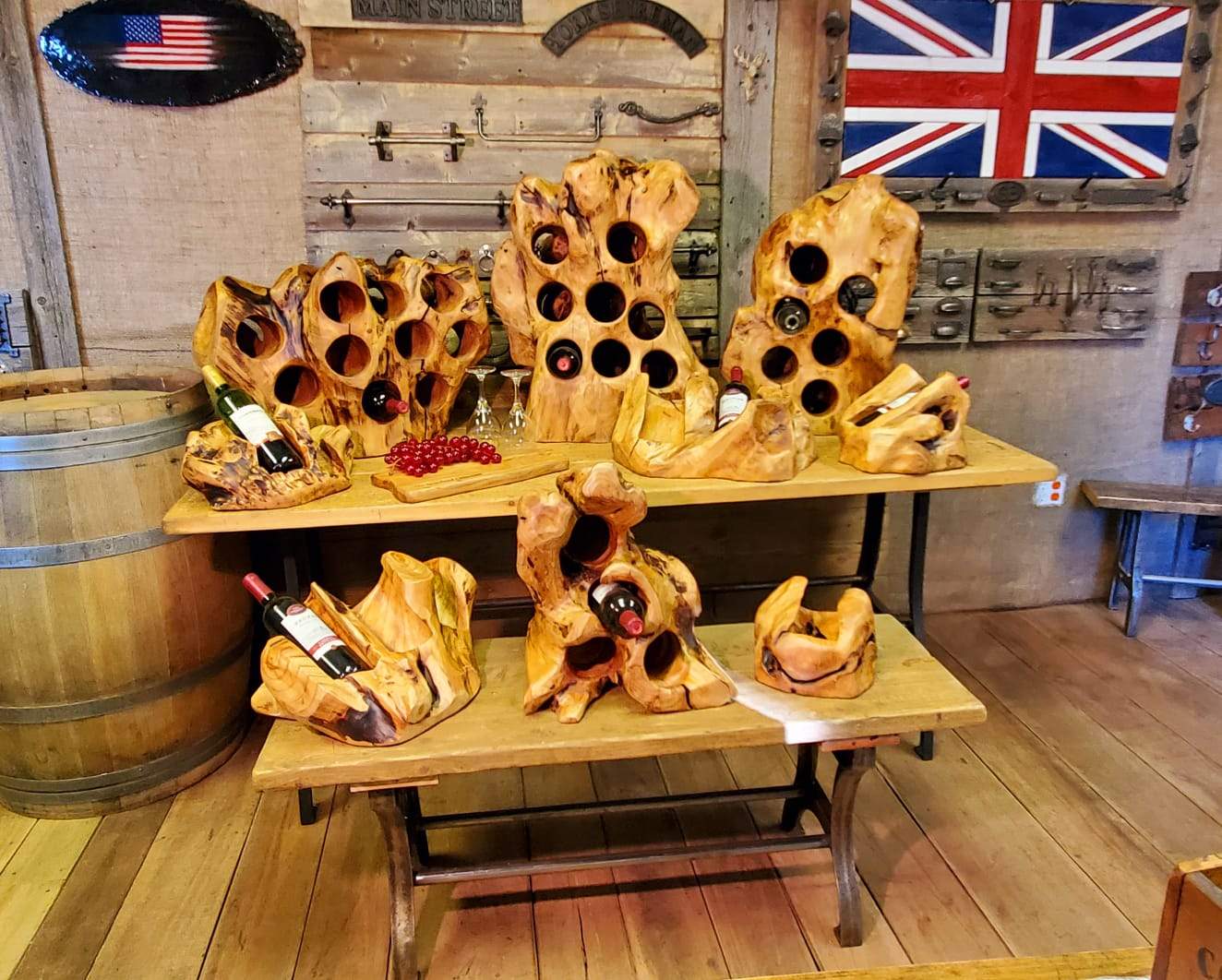 Reclaimed Wood Wine Bottle Holder 6 bottles