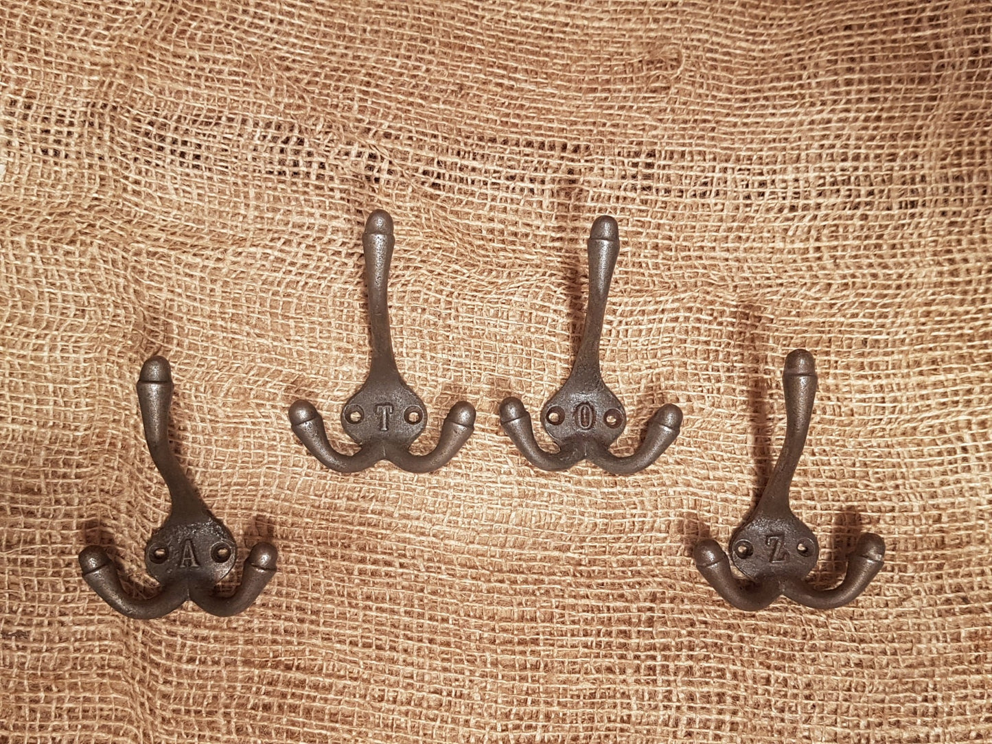 Triple Robe Hooks Alphabet - 26 Letters A - Z complete set - Spearhead Collection - Triple Robe Hooks - Hooks, Lettered Hooks, Triple Hooks
