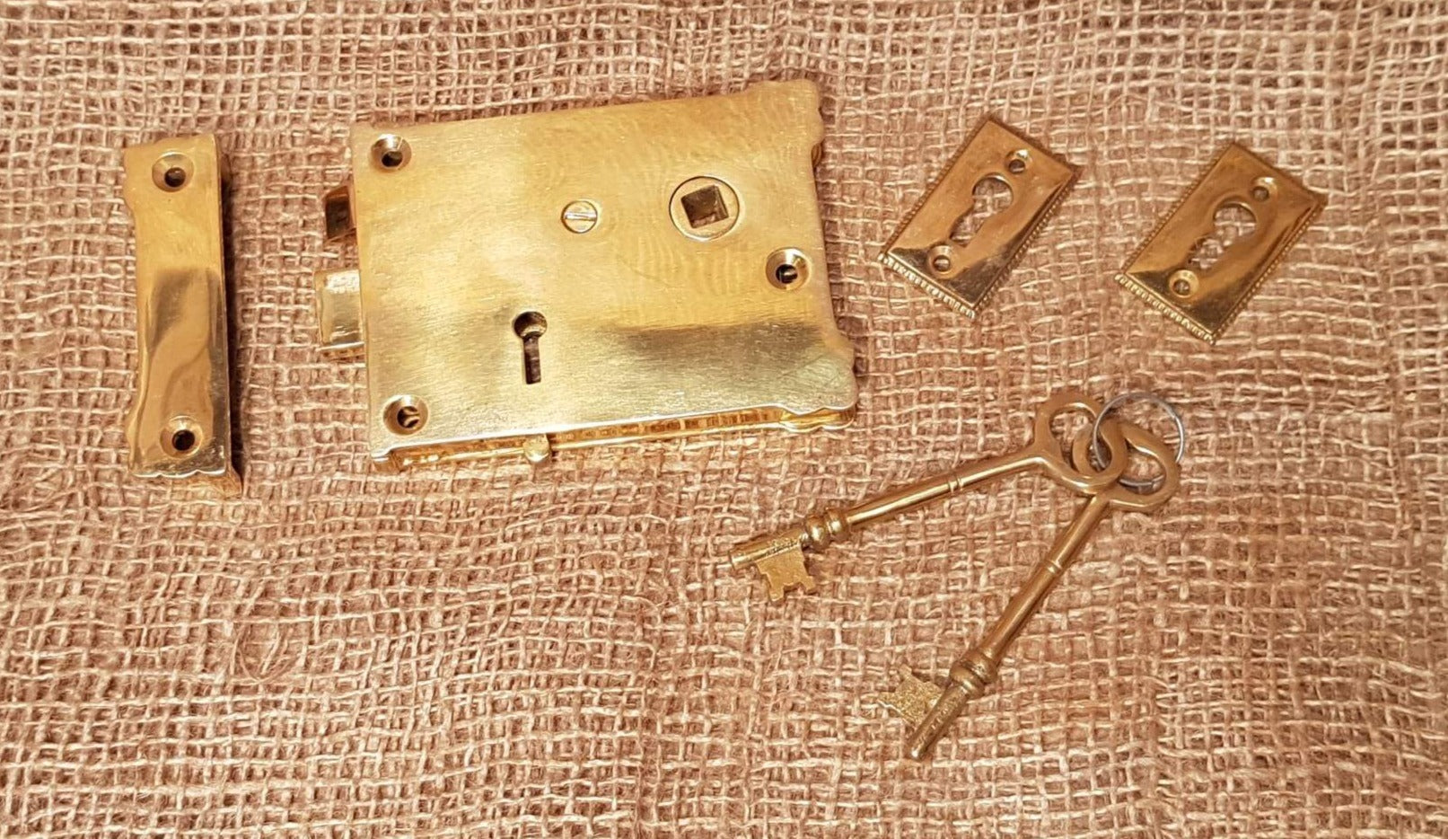 Door Rim Lock - Polished Brass - Spearhead Collection - Door & Gate Entryway Hardware - Brass, Door Hardware, Hardware, Rim Locks