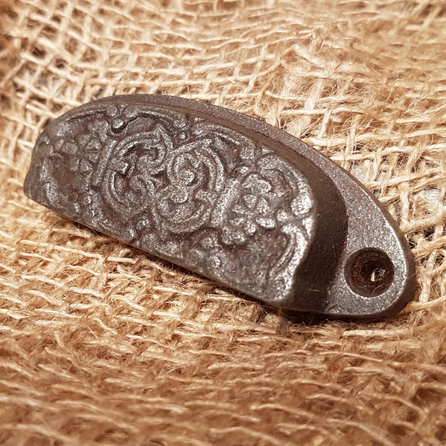 Dainty Design - Antique Iron Cup Pull Handle - Spearhead Collection - Cup Pull Handles - Cabinet Hardware, Drawer Hardware, Hardware, Pull Handles