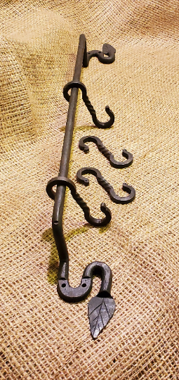 Leaf design Hand Forged Hook Rail