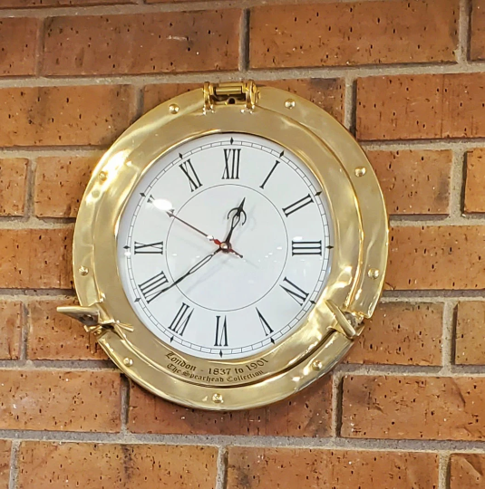 Brass Wall Clock - Vintage Victorian 1837 - 1901