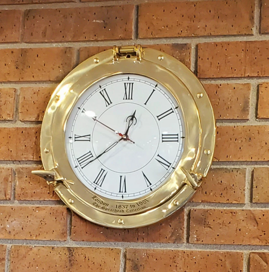 Brass Wall Clock - Vintage Victorian 1837 - 1901