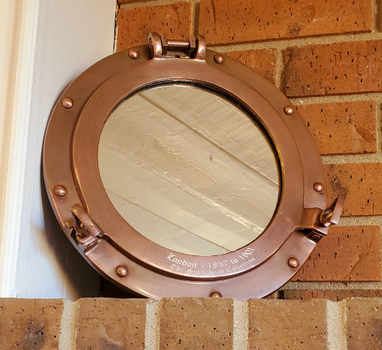 Antique Copper Porthole Mirror