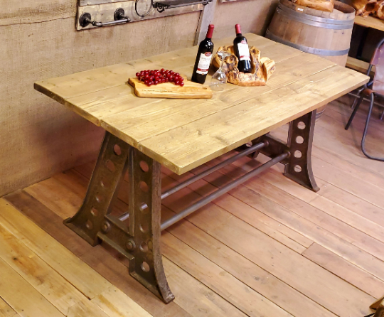 Eiffel - Vintage Industrial Table Frame Only - Spearhead Collection - Benches & Tables - Benches Stools & Tables, Reclaimed Barn Wood Furniture