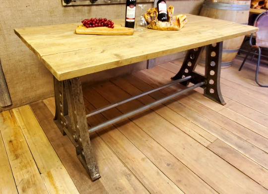 Eiffel - Vintage Industrial Table Frame Only - Spearhead Collection - Benches & Tables - Benches Stools & Tables, Reclaimed Barn Wood Furniture