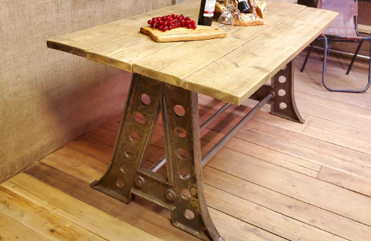 Eiffel - Vintage Industrial Table Frame Only - Spearhead Collection - Benches & Tables - Benches Stools & Tables, Reclaimed Barn Wood Furniture