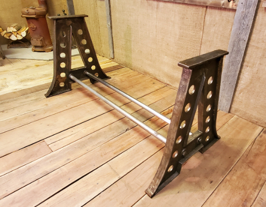 Eiffel - Vintage Industrial Table Frame Only - Spearhead Collection - Benches & Tables - Benches Stools & Tables, Reclaimed Barn Wood Furniture