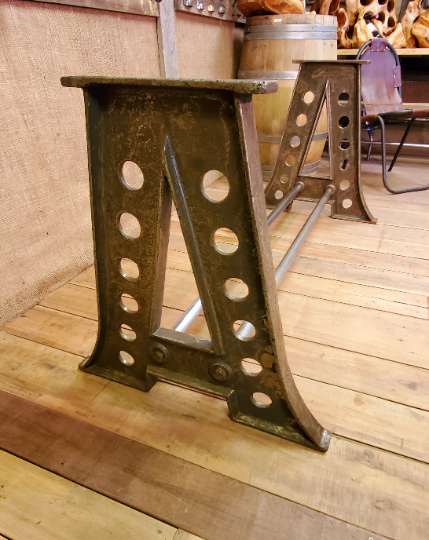 Eiffel - Vintage Industrial Table Frame Only - Spearhead Collection - Benches & Tables - Benches Stools & Tables, Reclaimed Barn Wood Furniture