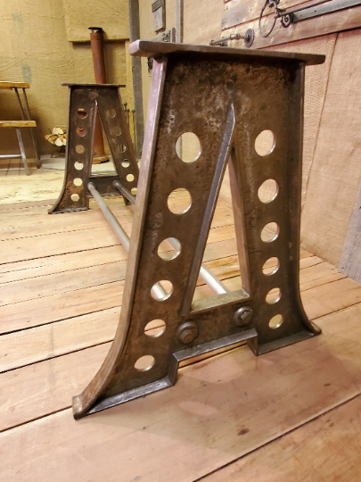 Eiffel - Vintage Industrial Table Frame Only - Spearhead Collection - Benches & Tables - Benches Stools & Tables, Reclaimed Barn Wood Furniture