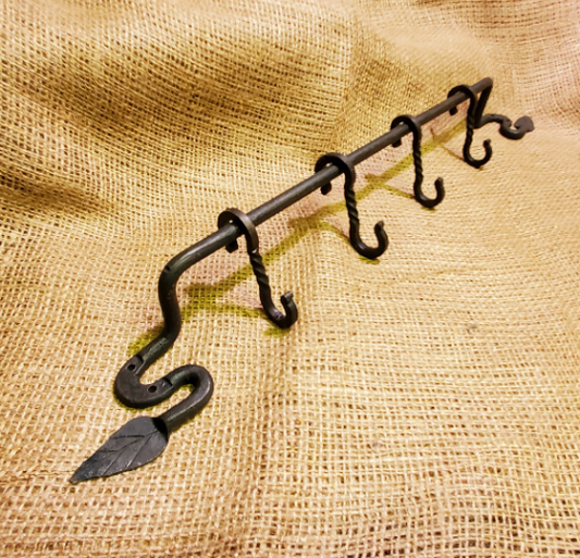 Leaf design Hand Forged Hook Rail