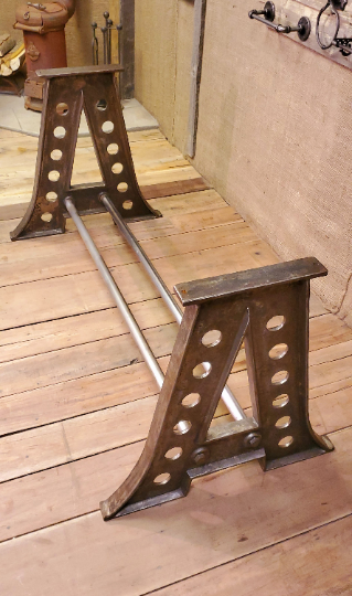 Eiffel - Vintage Industrial Table Frame Only - Spearhead Collection - Benches & Tables - Benches Stools & Tables, Reclaimed Barn Wood Furniture