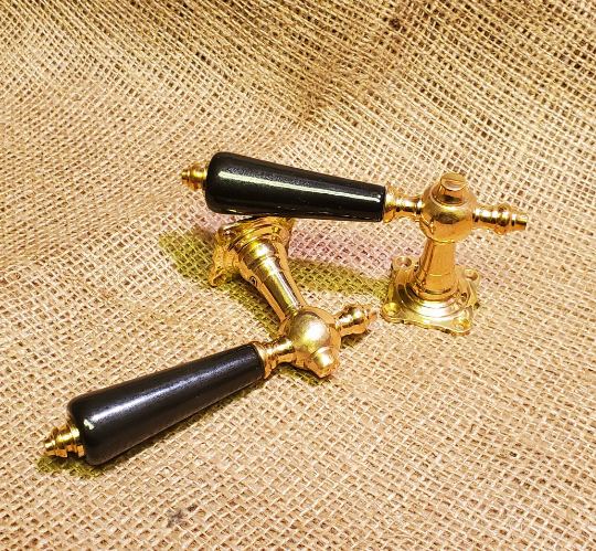 Ebony & Brass Door Handle set