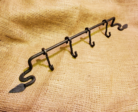 Leaf design Hand Forged Hook Rail