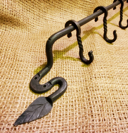 Leaf design Hand Forged Hook Rail