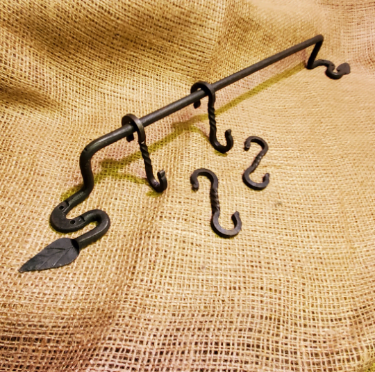 Leaf design Hand Forged Hook Rail