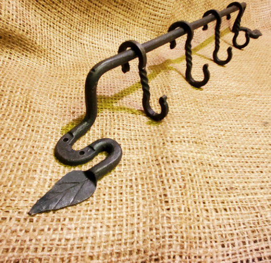 Leaf design Hand Forged Hook Rail