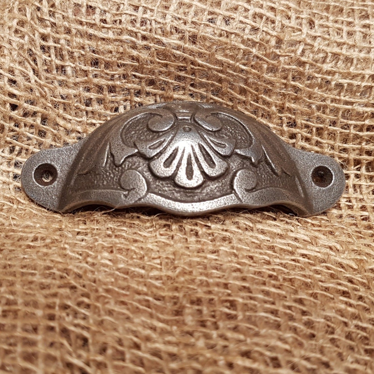 Fancy Slim Design - Antique Iron Cup Pull Handle - Spearhead Collection - Cup Pull Handles - Drawer Hardware, Hardware, Pull Handles