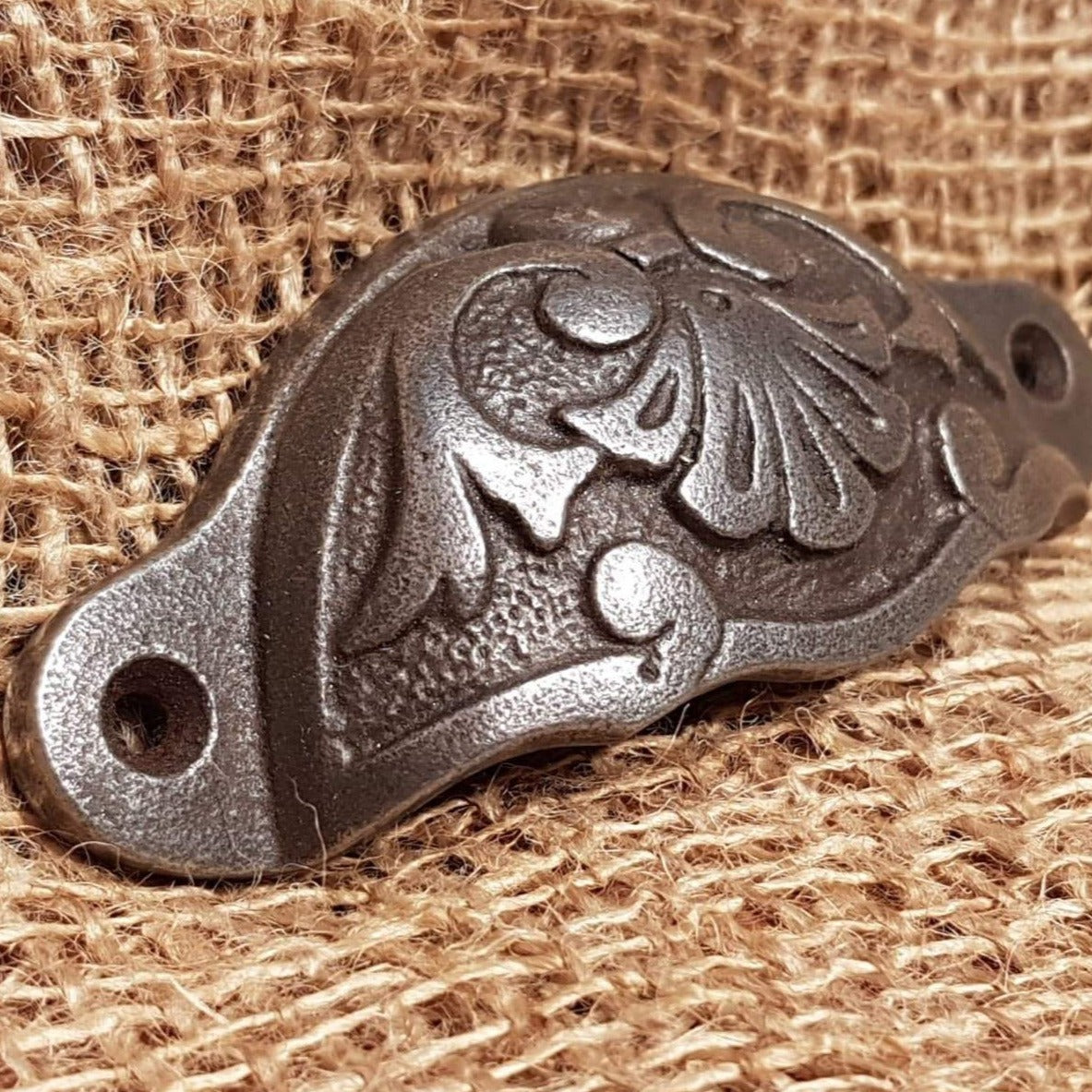 Fancy Slim Design - Antique Iron Cup Pull Handle - Spearhead Collection - Cup Pull Handles - Drawer Hardware, Hardware, Pull Handles