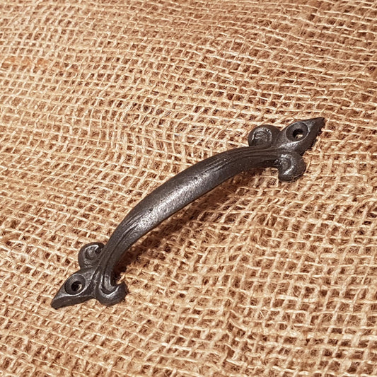 Fleur De Lys Pull Handle 5" Antique Iron