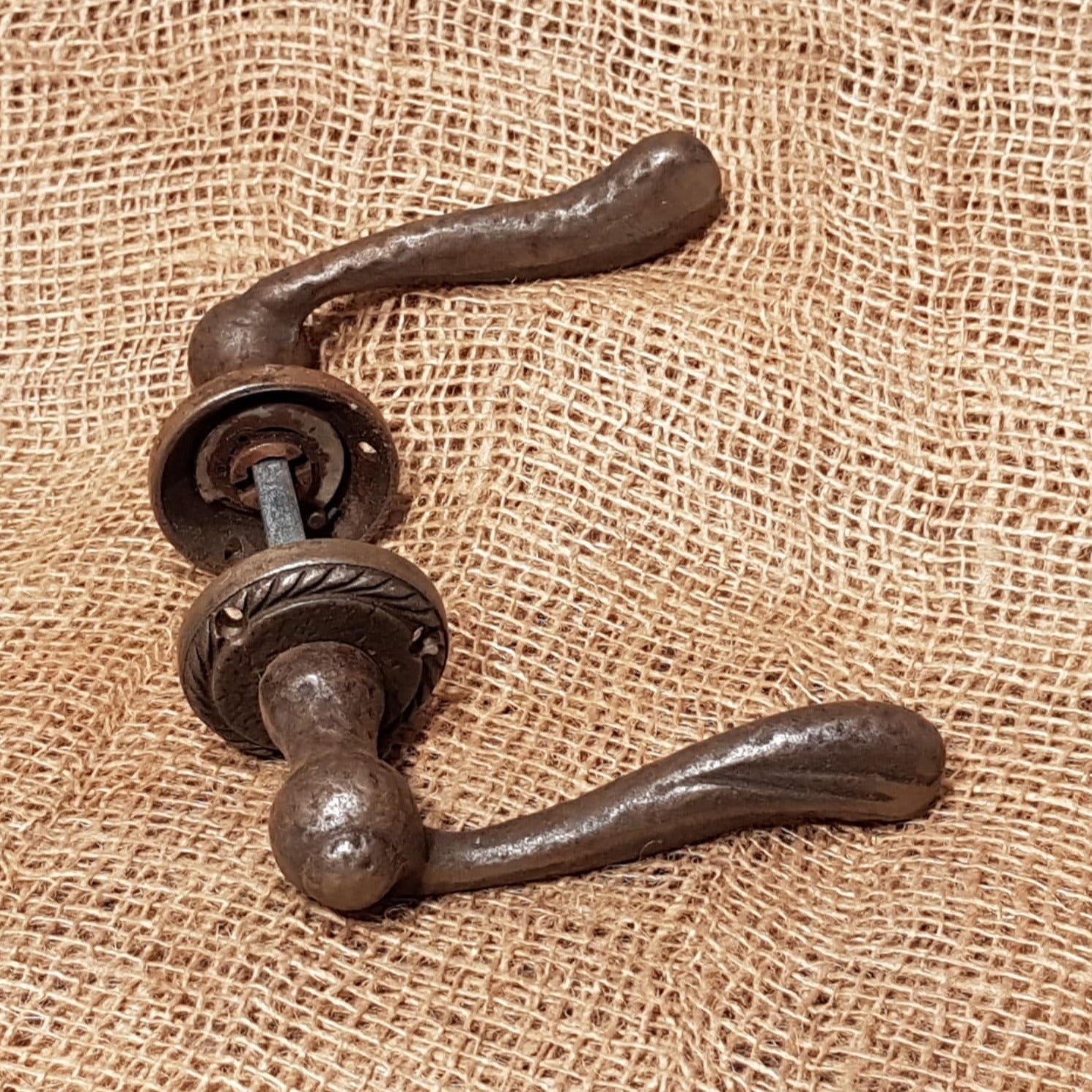 Door Handle Set - Georgian Lever Hammered Rope - Spearhead Collection -  - Door and Entry Way Accessories, Door Handles, Door Hardware, Georgian Design, Hardware